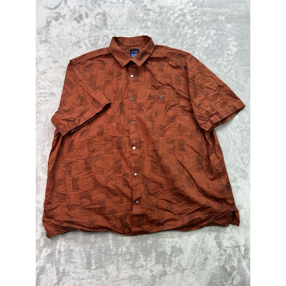 LA Police Gear Shirt Men XXL Red Hawaiian Tactical Tiki Snap Button Up Work Wear